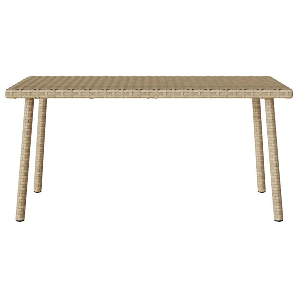 Beiger Garten-Couchtisch Poly Rattan 80x40 cm
