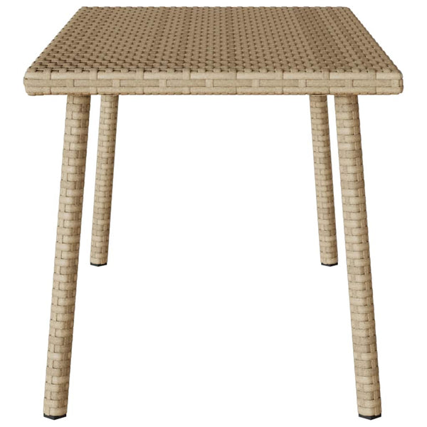 Beiger Garten-Couchtisch Poly Rattan 80x40 cm