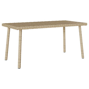 Beiger Garten-Couchtisch Poly Rattan 80x40 cm