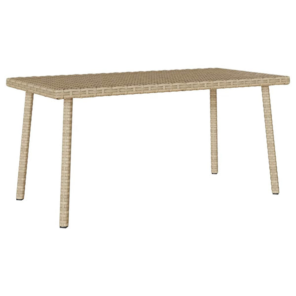 Beiger Garten-Couchtisch Poly Rattan 80x40 cm
