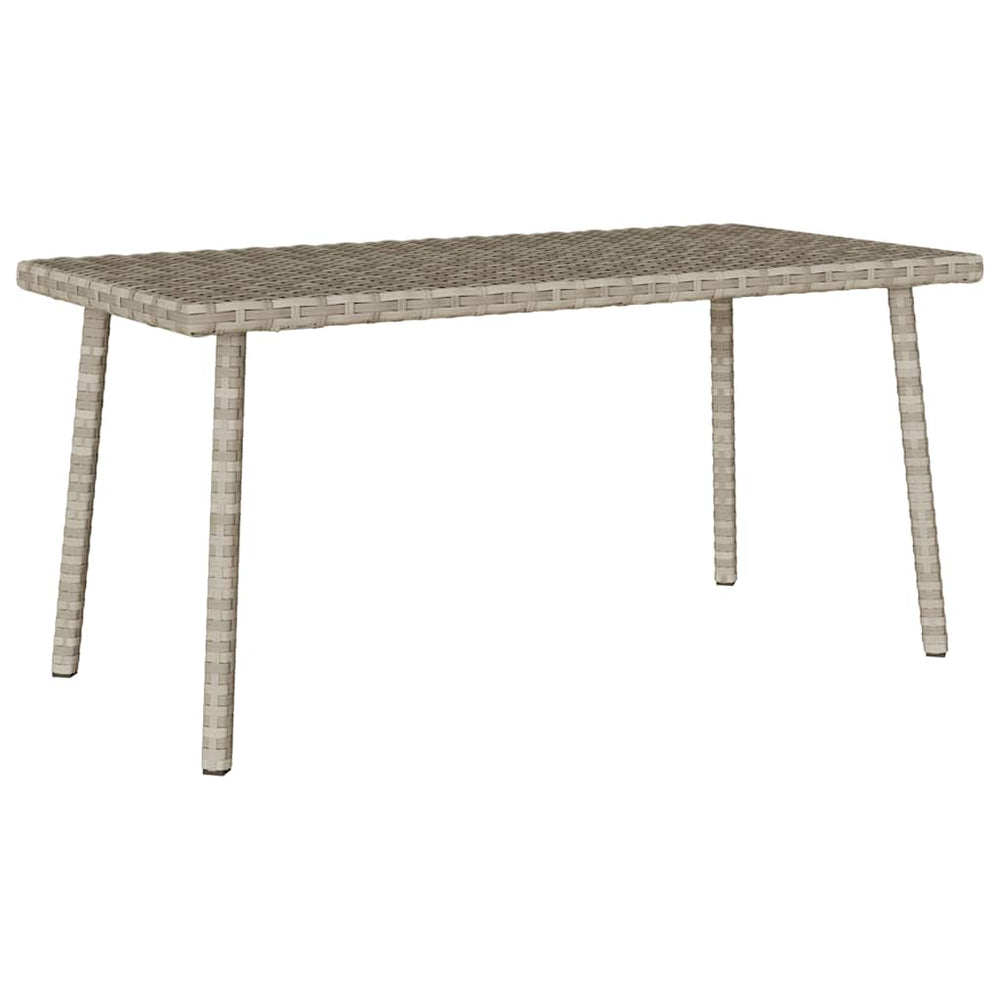 Rechteckiger Garten-Couchtisch Hellgrau Poly Rattan