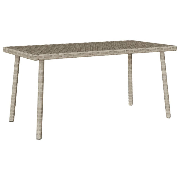 Rechteckiger Garten-Couchtisch Hellgrau Poly Rattan