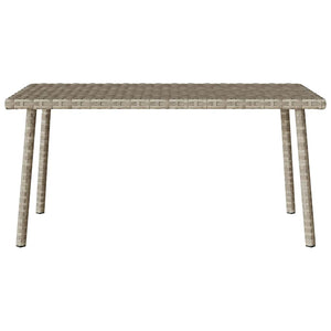Rechteckiger Garten-Couchtisch Hellgrau Poly Rattan