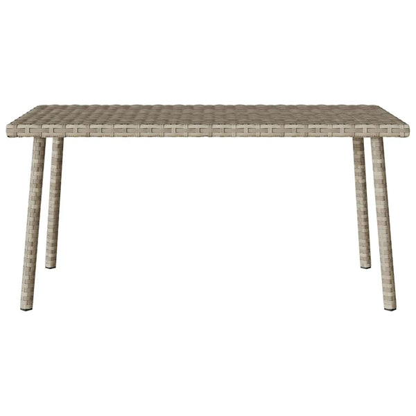 Rechteckiger Garten-Couchtisch Hellgrau Poly Rattan