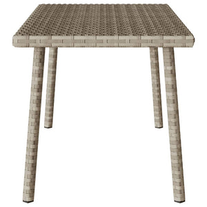 Rechteckiger Garten-Couchtisch Hellgrau Poly Rattan
