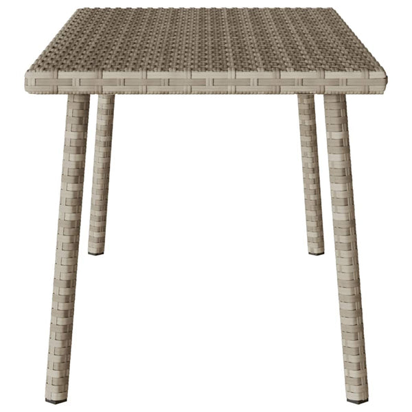 Rechteckiger Garten-Couchtisch Hellgrau Poly Rattan