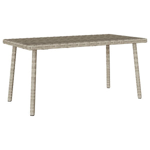 Rechteckiger Garten-Couchtisch Hellgrau Poly Rattan
