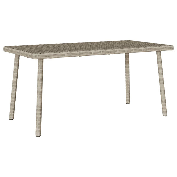 Rechteckiger Garten-Couchtisch Hellgrau Poly Rattan