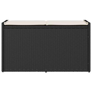 vidaXL Banc de jardin extérieur avec rangement et coussin Noir 100 cm