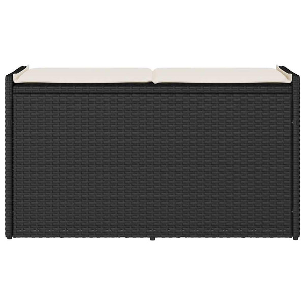 vidaXL Banc de jardin extérieur avec rangement et coussin Noir 100 cm