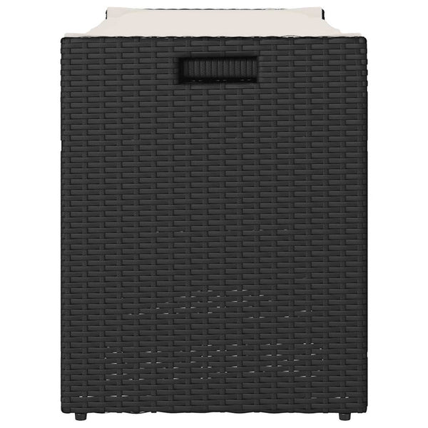 vidaXL Banc de jardin extérieur avec rangement et coussin Noir 100 cm