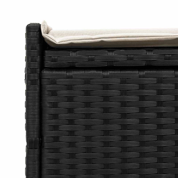 vidaXL Banc de jardin extérieur avec rangement et coussin Noir 100 cm