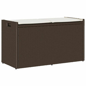 vidaXL Banc de jardin avec rangement et coussin marron 100 cm