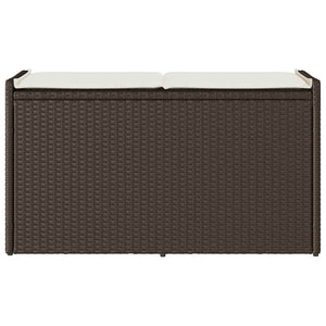 vidaXL Banc de jardin avec rangement et coussin marron 100 cm