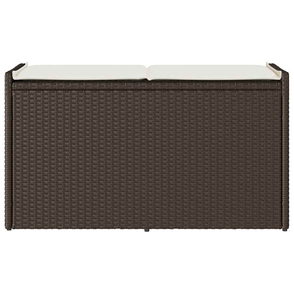 vidaXL Banc de jardin avec rangement et coussin marron 100 cm