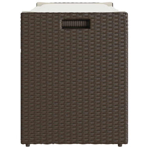 vidaXL Banc de jardin avec rangement et coussin marron 100 cm