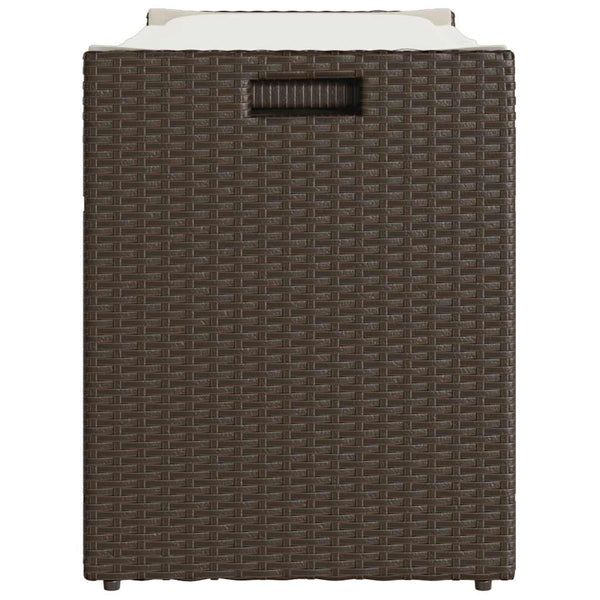 vidaXL Banc de jardin avec rangement et coussin marron 100 cm