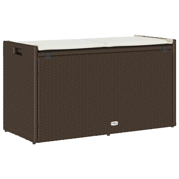 vidaXL Banc de jardin avec rangement et coussin marron 100 cm