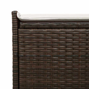vidaXL Banc de jardin avec rangement et coussin marron 100 cm