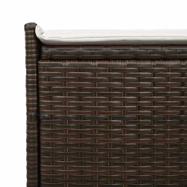 vidaXL Banc de jardin avec rangement et coussin marron 100 cm