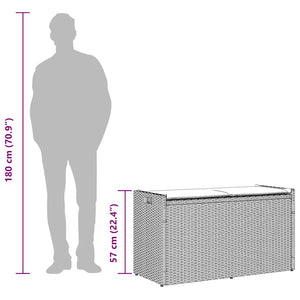 Outdoor Sitzbank mit Stauraum Grau 100cm