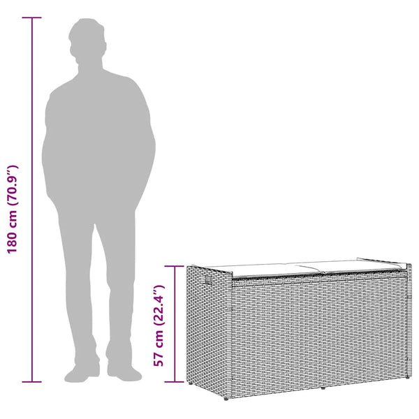 Outdoor Sitzbank mit Stauraum Grau 100cm