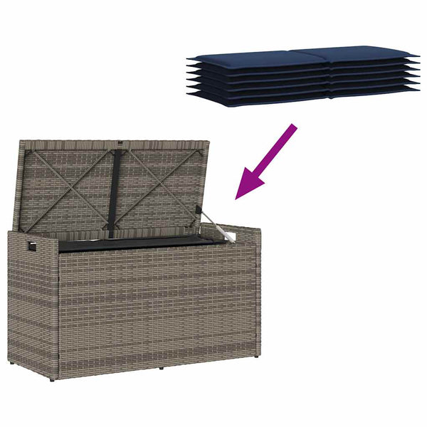 Outdoor Sitzbank mit Stauraum Grau 100cm
