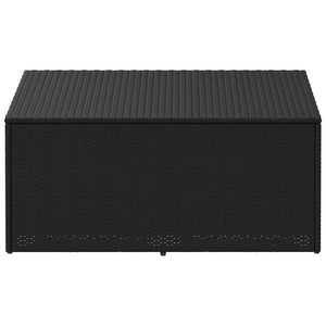 Garten Aufbewahrungsbox Poly Rattan Schwarz 110cm