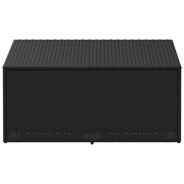 Garten Aufbewahrungsbox Poly Rattan Schwarz 110cm