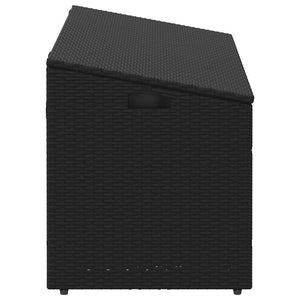 Garten Aufbewahrungsbox Poly Rattan Schwarz 110cm