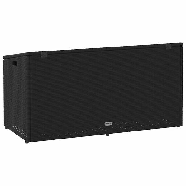 Garten Aufbewahrungsbox Poly Rattan Schwarz 110cm