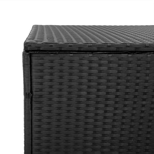 Garten Aufbewahrungsbox Poly Rattan Schwarz 110cm