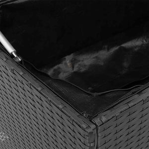 Garten Aufbewahrungsbox Poly Rattan Schwarz 110cm