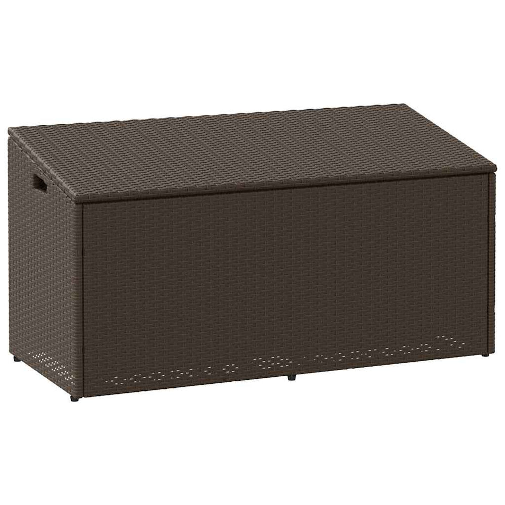 Garten Auflagenbox Braun Poly Rattan 110 cm