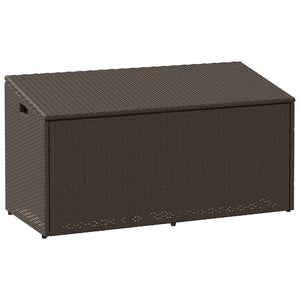 Garten Auflagenbox Braun Poly Rattan 110 cm