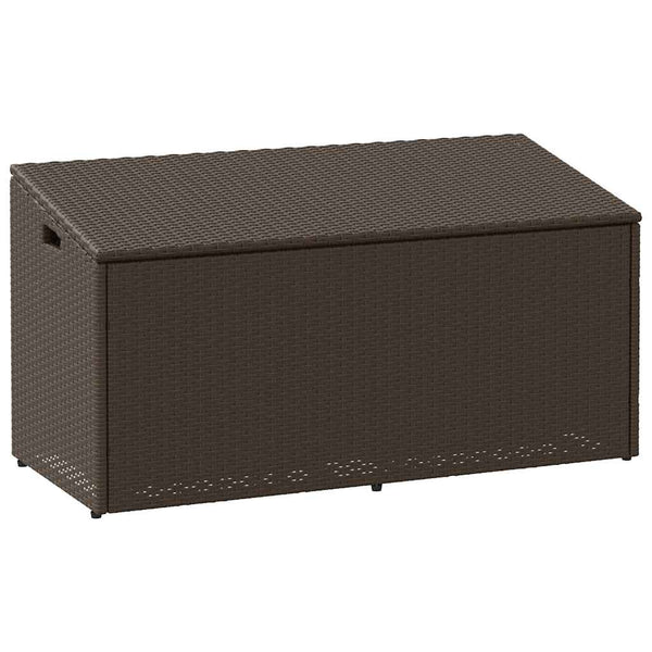 Garten Auflagenbox Braun Poly Rattan 110 cm