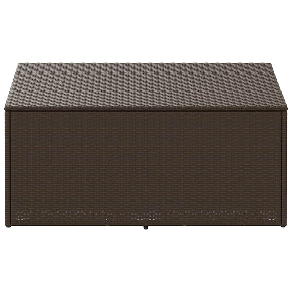 Garten Auflagenbox Braun Poly Rattan 110 cm