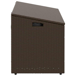 Garten Auflagenbox Braun Poly Rattan 110 cm