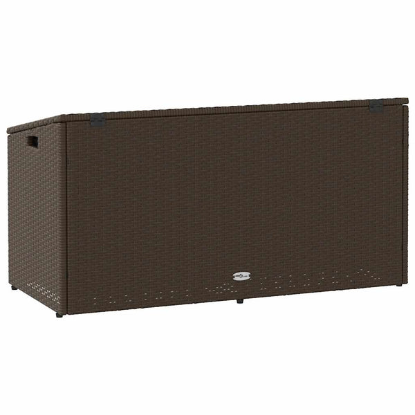 Garten Auflagenbox Braun Poly Rattan 110 cm