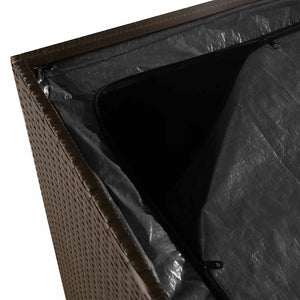 Garten Auflagenbox Braun Poly Rattan 110 cm