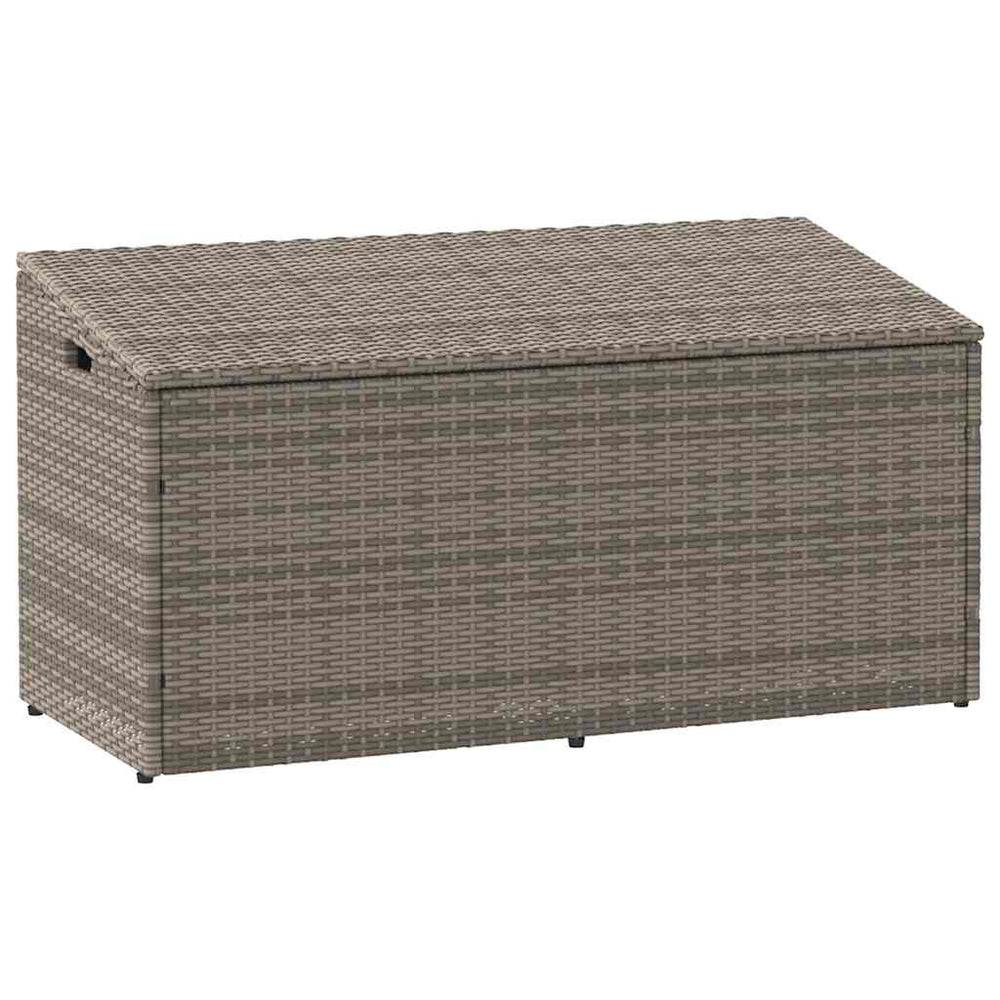 Garten Aufbewahrungsbox Grau Poly Rattan 110cm