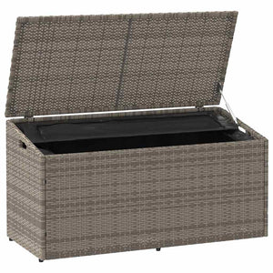 Garten Aufbewahrungsbox Grau Poly Rattan 110cm