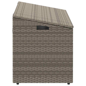 Garten Aufbewahrungsbox Grau Poly Rattan 110cm