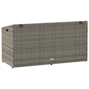Garten Aufbewahrungsbox Grau Poly Rattan 110cm