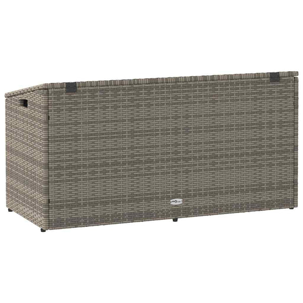 Garten Aufbewahrungsbox Grau Poly Rattan 110cm