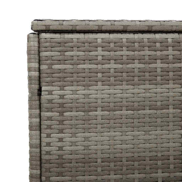 Garten Aufbewahrungsbox Grau Poly Rattan 110cm