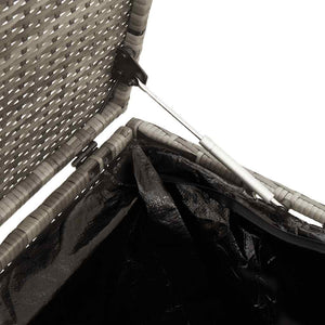 Garten Aufbewahrungsbox Grau Poly Rattan 110cm