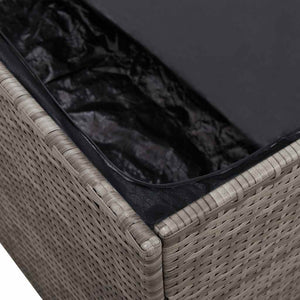 Garten Aufbewahrungsbox Grau Poly Rattan 110cm