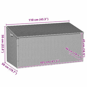 Garten Aufbewahrungsbox Beige Polyrattan 110 cm