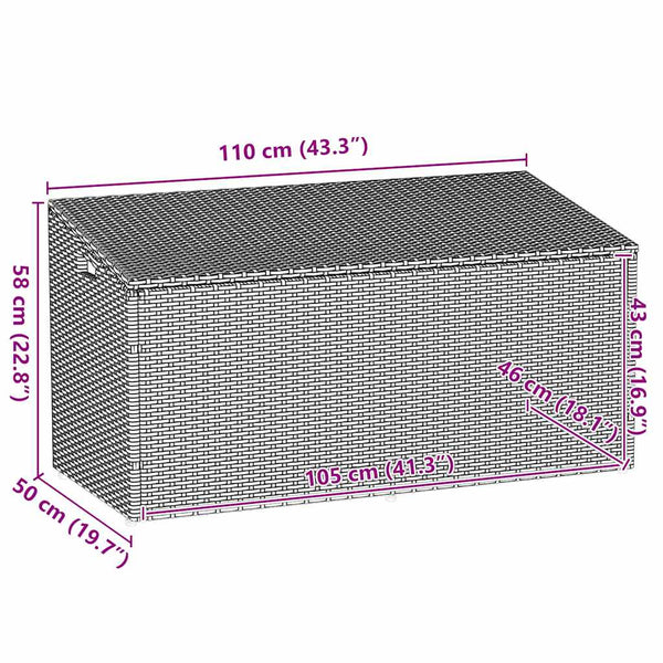Garten Aufbewahrungsbox Beige Polyrattan 110 cm